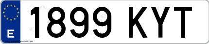 Ejemplo de matrícula española 1899 KYT