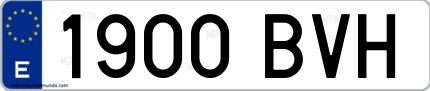 Ejemplo de matrícula española 1900 BVH