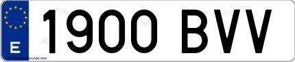 Ejemplo de matrícula española 1900 BVV
