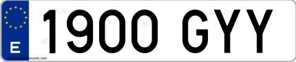 Ejemplo de matrícula española 1900 GYY