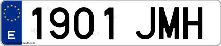 Ejemplo de matrícula española 1901 JMH
