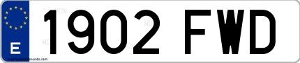 Ejemplo de matrícula española 1902 FWD