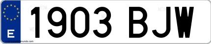 Ejemplo de matrícula española 1903 BJW