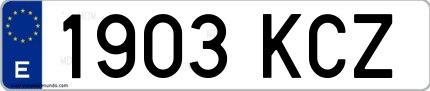 Ejemplo de matrícula española 1903 KCZ