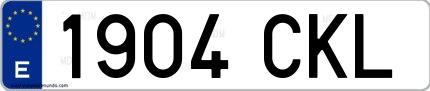 Ejemplo de matrícula española 1904 CKL