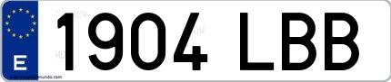 Ejemplo de matrícula española 1904 LBB