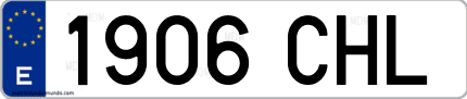 Ejemplo de matrícula de coche ordinaria 1906 CHL