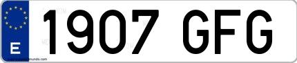 Ejemplo de matrícula española 1907 GFG