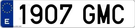 Ejemplo de matrícula española 1907 GMC