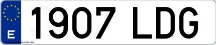 Ejemplo de matrícula española 1907 LDG
