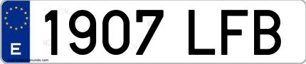 Ejemplo de matrícula española 1907 LFB