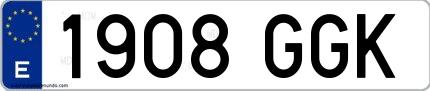 Ejemplo de matrícula española 1908 GGK