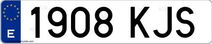 Ejemplo de matrícula española 1908 KJS