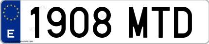Ejemplo de matrícula española 1908 MTD