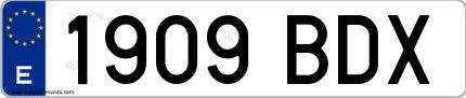 Ejemplo de matrícula española 1909 BDX