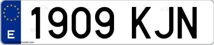 Ejemplo de matrícula española 1909 KJN