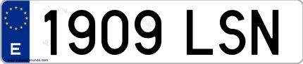 Ejemplo de matrícula española 1909 LSN