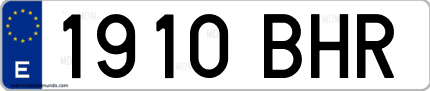 Ejemplo de matrícula de coche ordinaria 1910 BHR