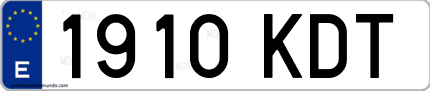 Ejemplo de matrícula de coche ordinaria 1910 KDT