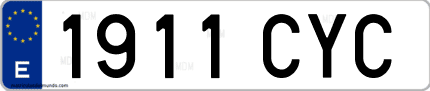 Ejemplo de matrícula de coche ordinaria 1911 CYC