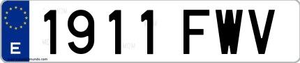Ejemplo de matrícula española 1911 FWV