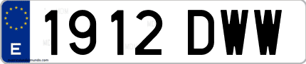 Ejemplo de matrícula de coche ordinaria 1912 DWW