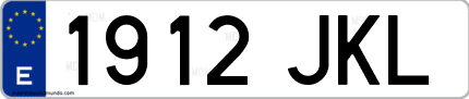 Ejemplo de matrícula de coche ordinaria 1912 JKL
