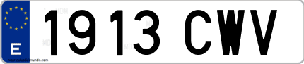 Ejemplo de matrícula de coche ordinaria 1913 CWV