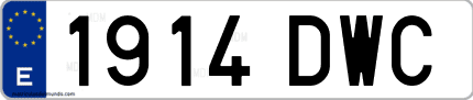 Ejemplo de matrícula de coche ordinaria 1914 DWC