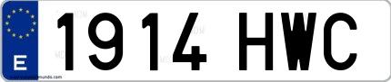 Ejemplo de matrícula española 1914 HWC