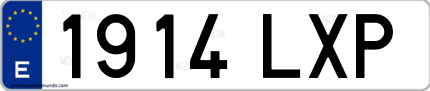 Ejemplo de matrícula de coche ordinaria 1914 LXP