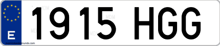 Ejemplo de matrícula de coche ordinaria 1915 HGG