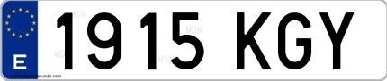 Ejemplo de matrícula española 1915 KGY