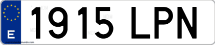 Ejemplo de matrícula de coche ordinaria 1915 LPN