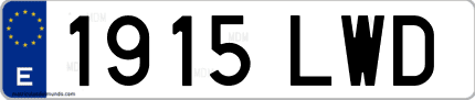 Ejemplo de matrícula de coche ordinaria 1915 LWD