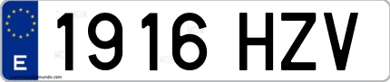 Ejemplo de matrícula de coche ordinaria 1916 HZV
