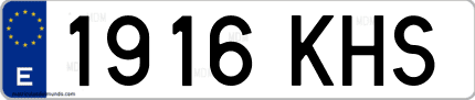 Ejemplo de matrícula de coche ordinaria 1916 KHS