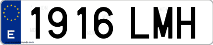 Ejemplo de matrícula de coche ordinaria 1916 LMH