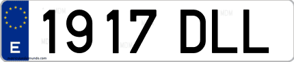 Ejemplo de matrícula de coche ordinaria 1917 DLL