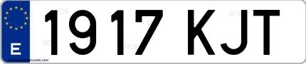 Ejemplo de matrícula española 1917 KJT