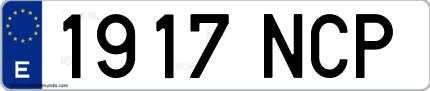 Ejemplo de matrícula de coche ordinaria 1917 NCP