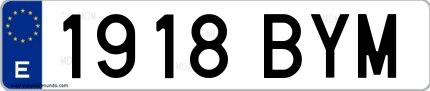 Ejemplo de matrícula española 1918 BYM