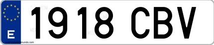 Ejemplo de matrícula española 1918 CBV