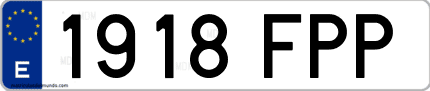 Ejemplo de matrícula de coche ordinaria 1918 FPP