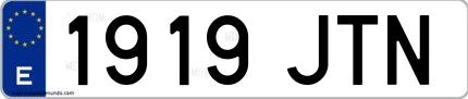Ejemplo de matrícula española 1919 JTN