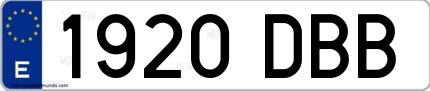 Ejemplo de matrícula española 1920 DBB