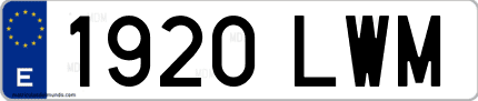 Ejemplo de matrícula de coche ordinaria 1920 LWM