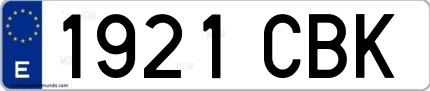 Ejemplo de matrícula española 1921 CBK