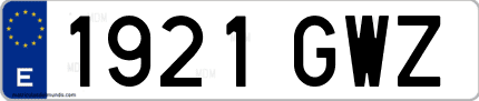 Ejemplo de matrícula de coche ordinaria 1921 GWZ