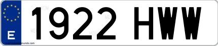 Ejemplo de matrícula española 1922 HWW